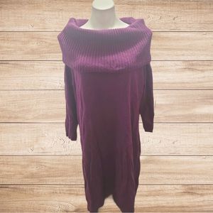 Old Navy Purple Cowl Turtleneck Sweater Dress/Tunic